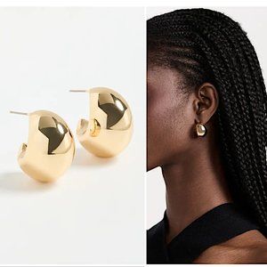 NEW ~ Anthropologie Shashi "Gina" Gold Hoop Earrings